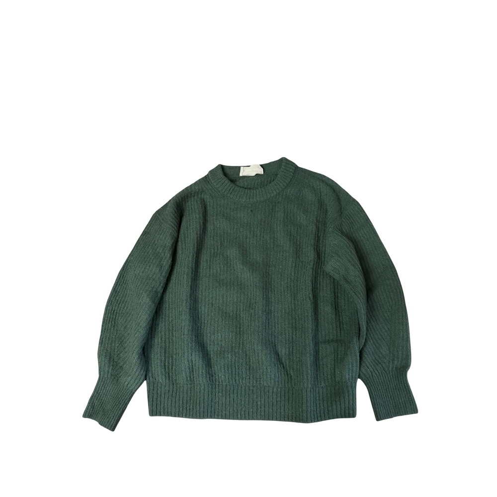 Everlane Alpaca‎ Crew Neck Sweater Dark Green Womens Small Oversized Ribbed Knit